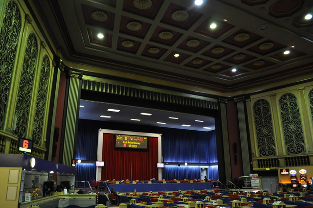 The beautiful interior of this former cinema, converted to a functioning bingo hall in 1976