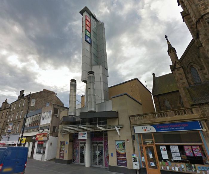 Mecca Bingo Dundee Playhouse has a distinctive tower on the exterior of the building