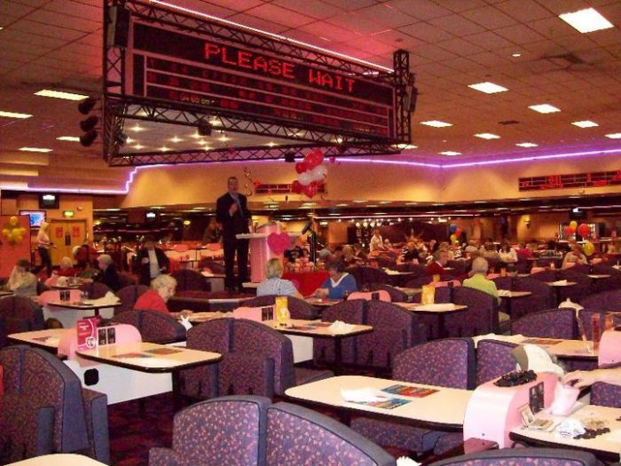 Inside the bingo hall - lots of happy patrons