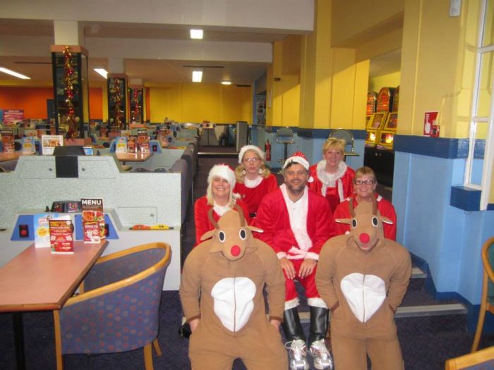 Staff at the club having fun at an Xmas party