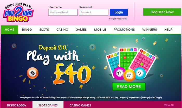 Play2win bingo coupons