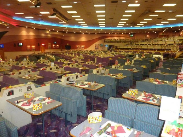 The bingo hall ready for the Xmas party