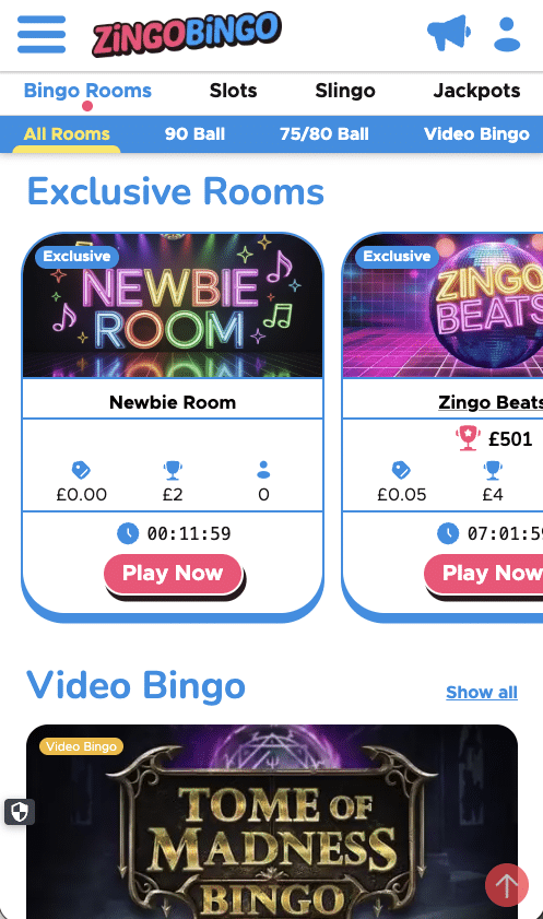 exclusive bingo rooms