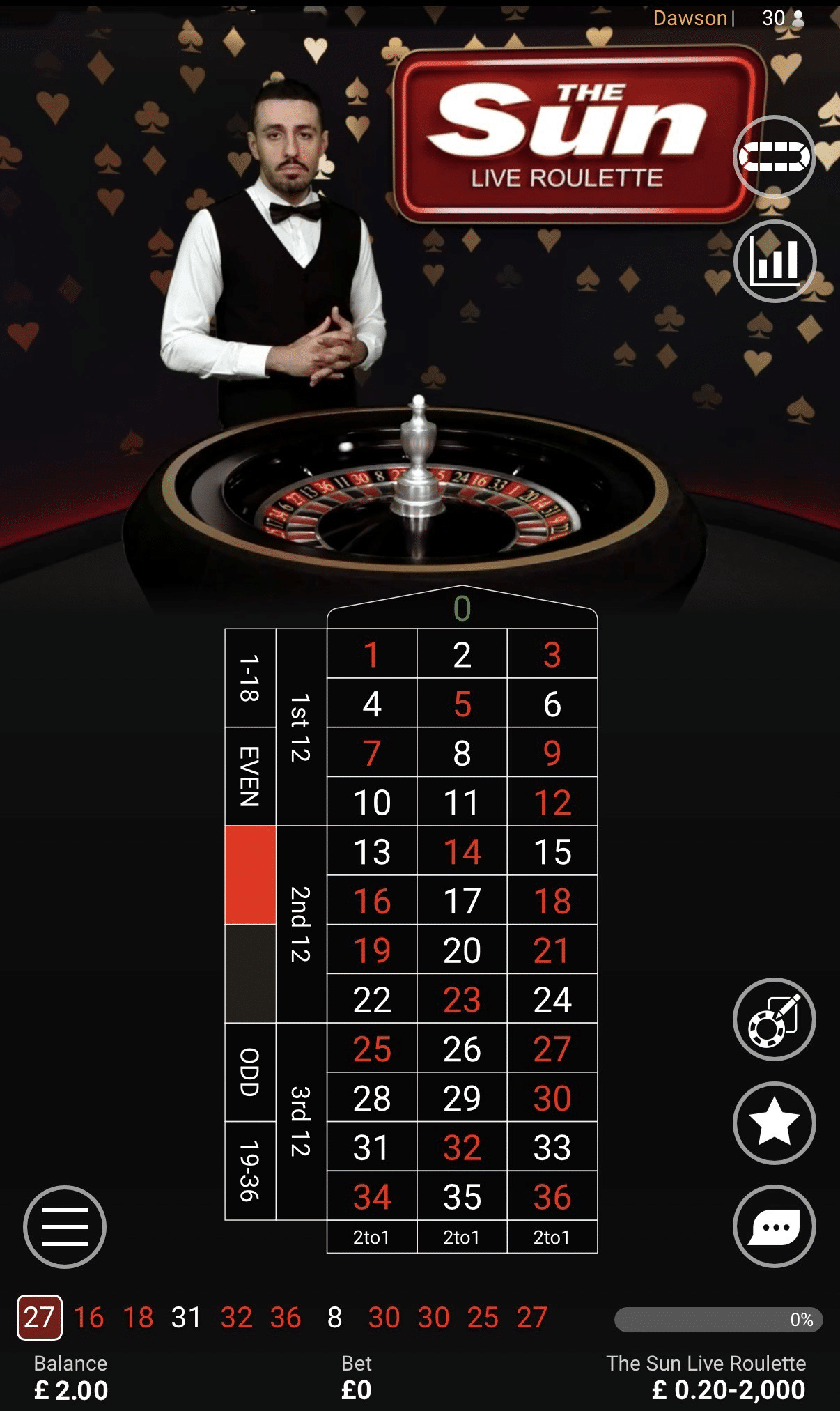 mobile live roulette game