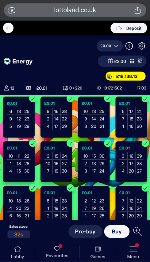 Lottland bingo room tickets