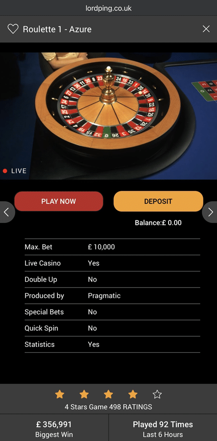 live roulette from Pragmatic Play