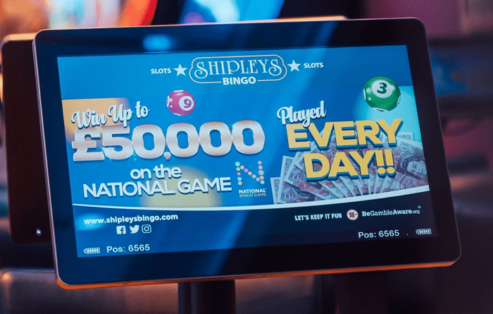 Shipleys bingo tablet showing the National Game promotion