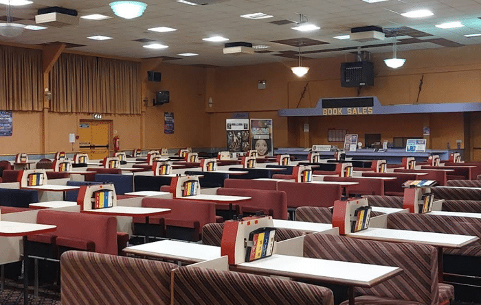 bingo seating inside the Gliderdrome