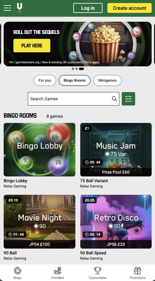 Bingo lobby