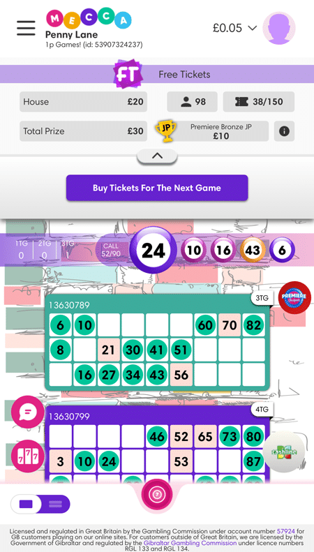 Penny Lane 1p game in play at Mecca Bingo
