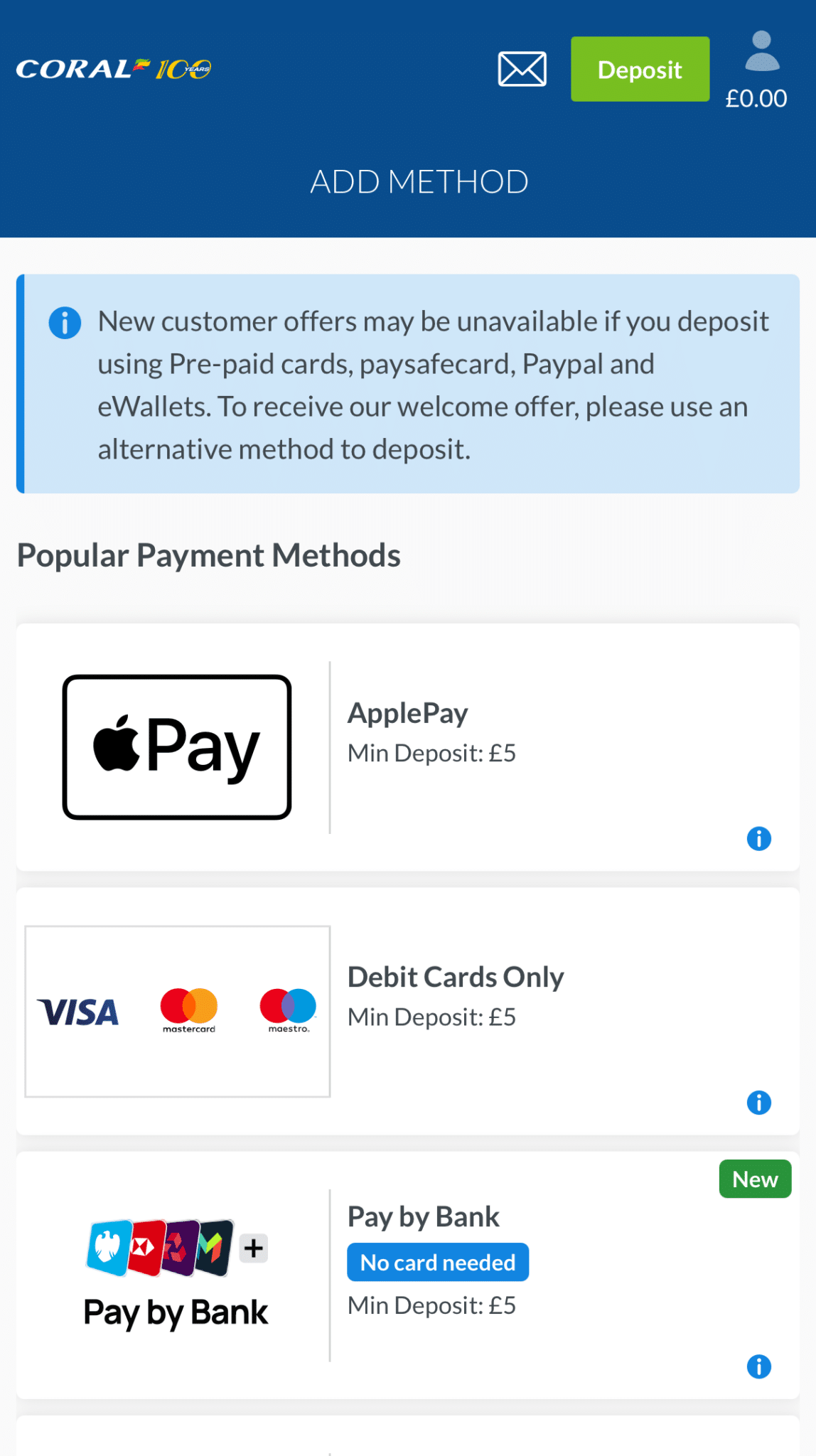 Coral mobile cashier page